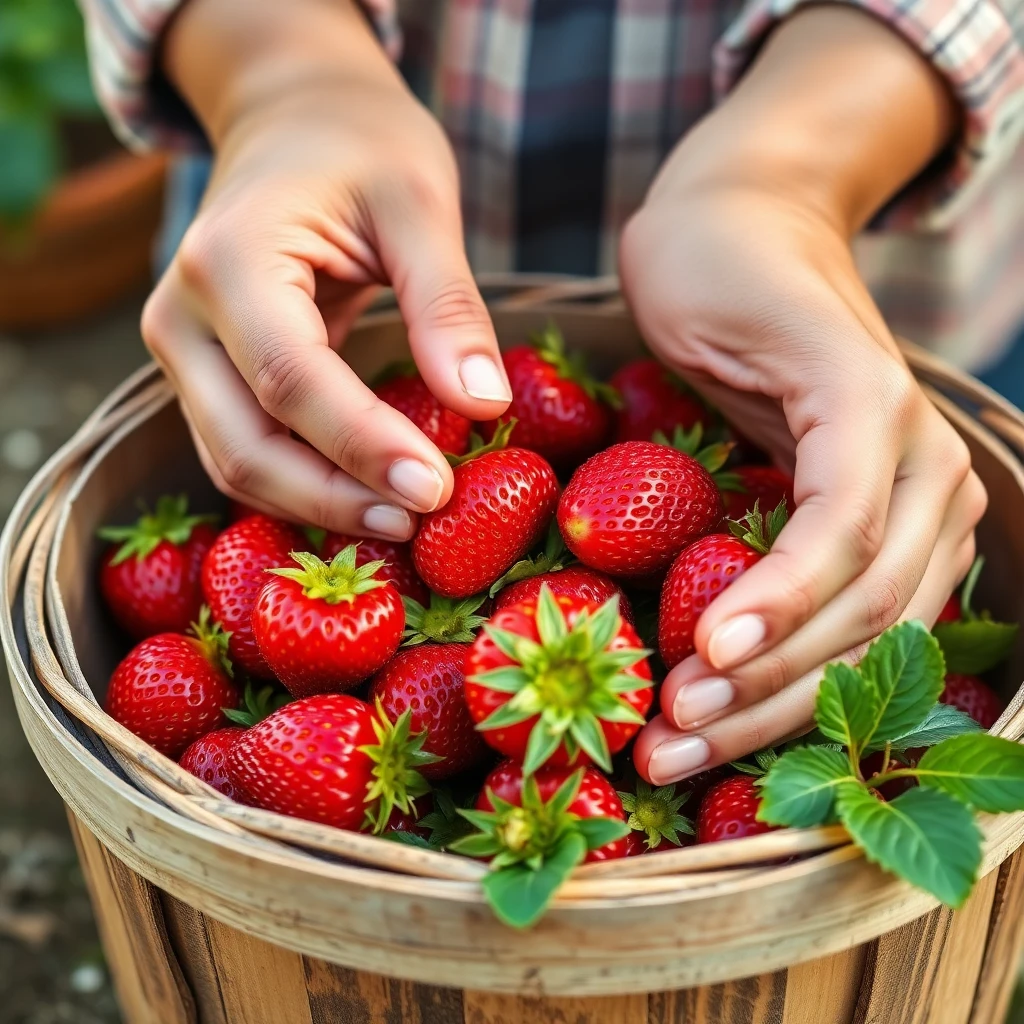 Selección de fresas frescas