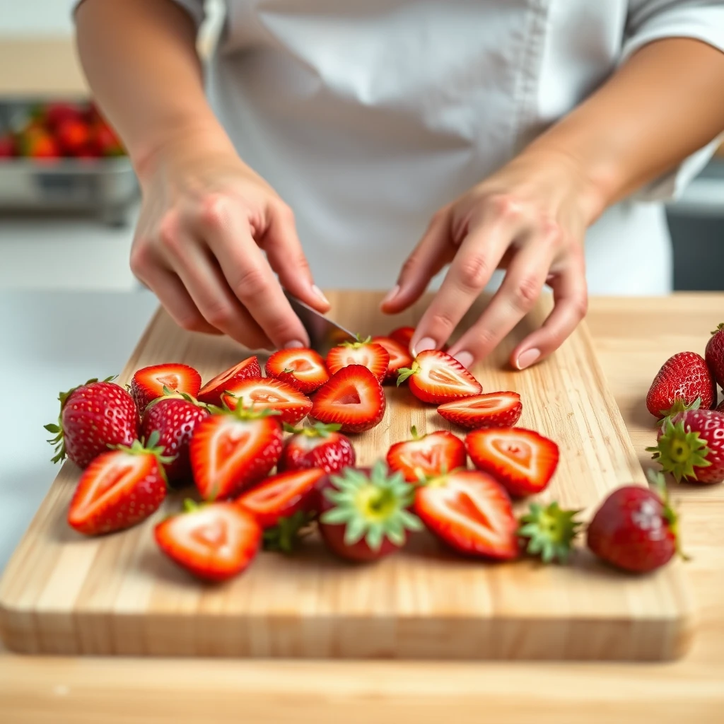 Preparación cuidadosa de las fresas